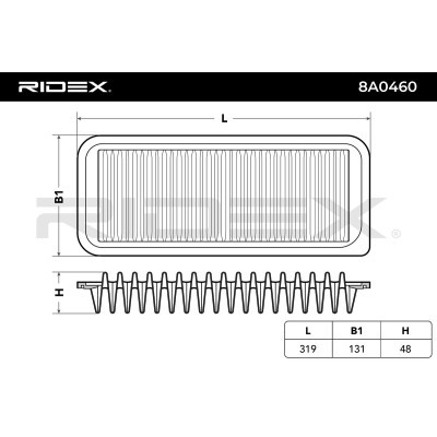 Filtr Powietrza RIDEX 8A0460 8A0460 - foto 6