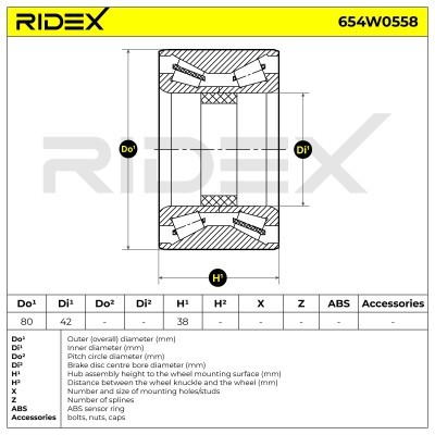 Łożysko Koła RIDEX 654W0558 654W0558 - foto 5