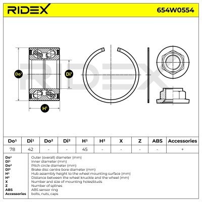 Łożysko Koła RIDEX 654W0554 654W0554 - foto 5