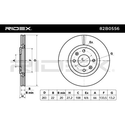 Tarcza hamulcowa RIDEX 82B0556 82B0556 - foto 3