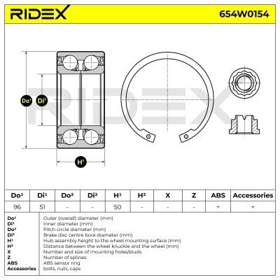 Łożysko Koła RIDEX 654W0154 654W0154 - foto 2