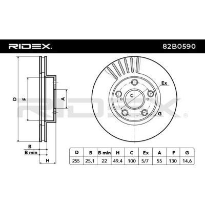 Tarcza hamulcowa RIDEX 82B0590 82B0590 - foto 3