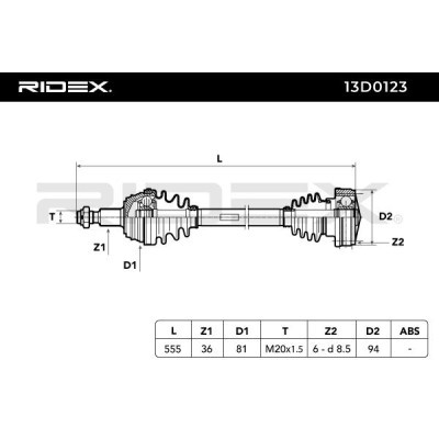 Półoś Napędowa RIDEX 13D0123 13D0123 - foto 7