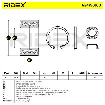 Łożysko Koła RIDEX 654W0100 654W0100 - foto 3