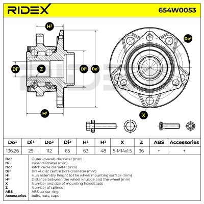 Łożysko Koła RIDEX 654W0053 654W0053 - foto 6