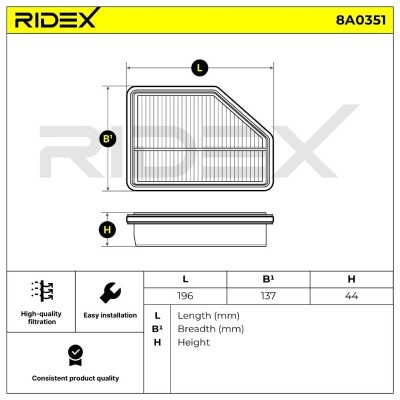 Filtr Powietrza RIDEX 8A0351 8A0351 - foto 7