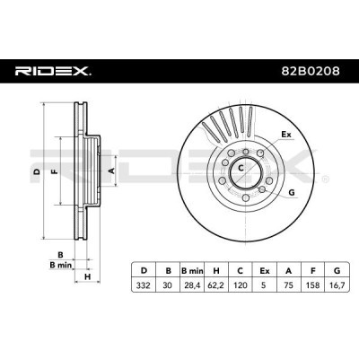 Tarcza hamulcowa RIDEX 82B0208 82B0208 - foto 6