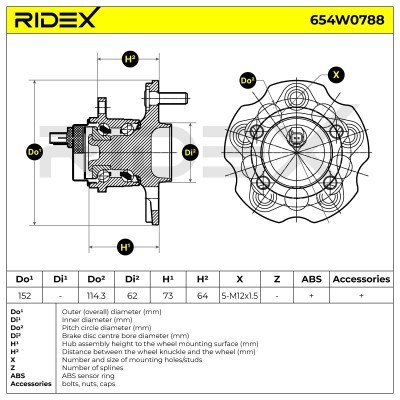 Łożysko Koła RIDEX 654W0788 654W0788 - foto 8
