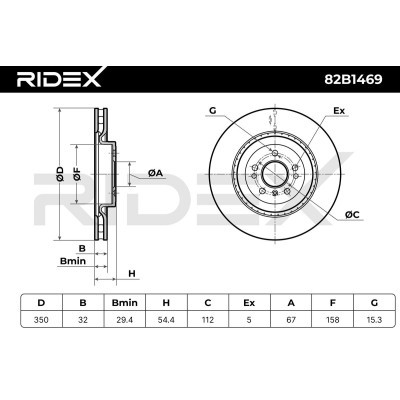 Tarcza hamulcowa RIDEX 82B1469 82B1469 - foto 4