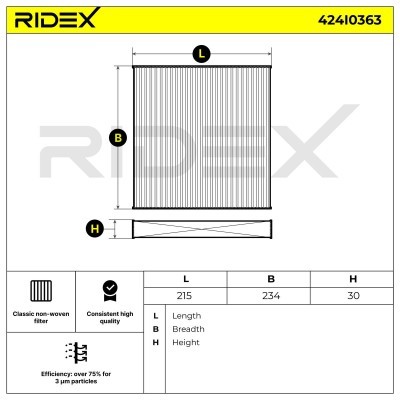 Filtr Kabinowy RIDEX 424I0363 424I0363 - foto 4