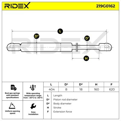 Amortyzator Pokrywy Bagażnika RIDEX 219G0162 219G0162 - foto 6