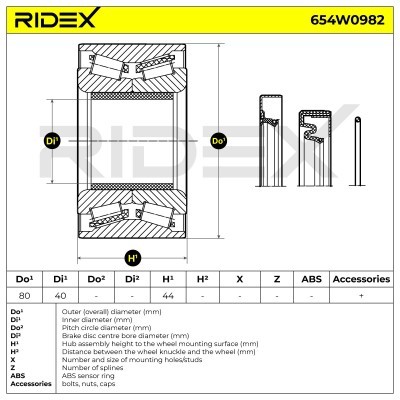 Łożysko Koła RIDEX 654W0982 654W0982 - foto 5