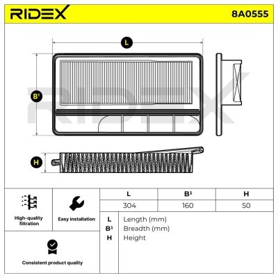 Filtr Powietrza RIDEX 8A0555 8A0555 - foto 6