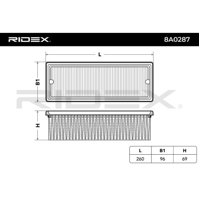 Filtr Powietrza RIDEX 8A0287 8A0287 - foto 8