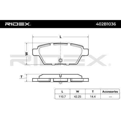 Klocki hamulcowe RIDEX 402B1036 402B1036 - foto 3