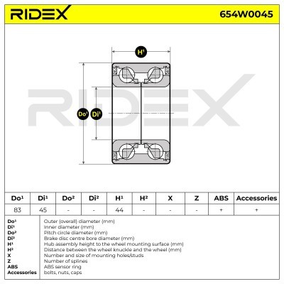 Łożysko Koła RIDEX 654W0045 654W0045 - foto 5