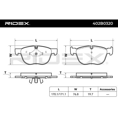 Klocki hamulcowe RIDEX 402B0320 402B0320 - foto 3