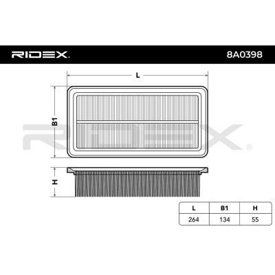 Filtr Powietrza RIDEX 8A0398 8A0398 - foto 6