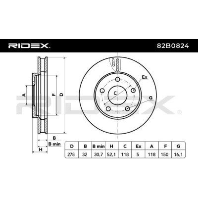Tarcza hamulcowa RIDEX 82B0824 82B0824 - foto 4