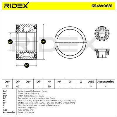 Łożysko Koła RIDEX 654W0681 654W0681 - foto 4