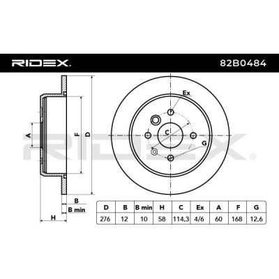 Tarcza hamulcowa RIDEX 82B0484 82B0484 - foto 4