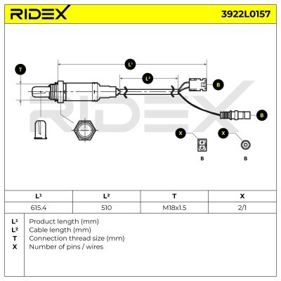 Sonda Lambda RIDEX 3922L0157 3922L0157 - foto 6