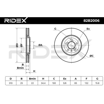 Tarcza hamulcowa RIDEX 82B2006 82B2006 - foto 7