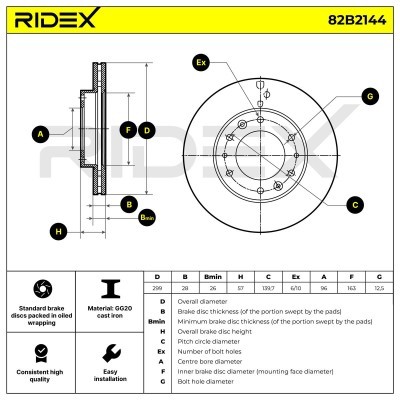 Tarcza hamulcowa RIDEX 82B2144 82B2144 - foto 6