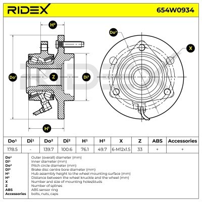 Łożysko Koła RIDEX 654W0934 654W0934 - foto 5
