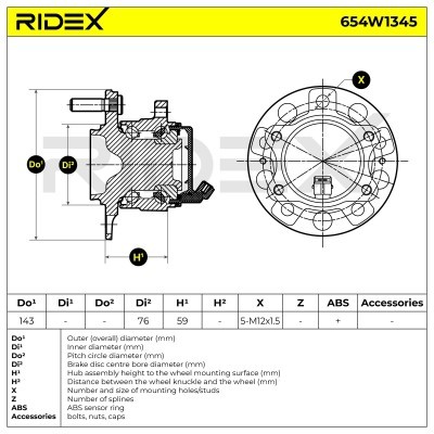 Łożysko Koła RIDEX 654W1345 654W1345 - foto 7