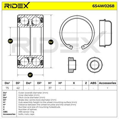 Łożysko Koła RIDEX 654W0268 654W0268 - foto 2