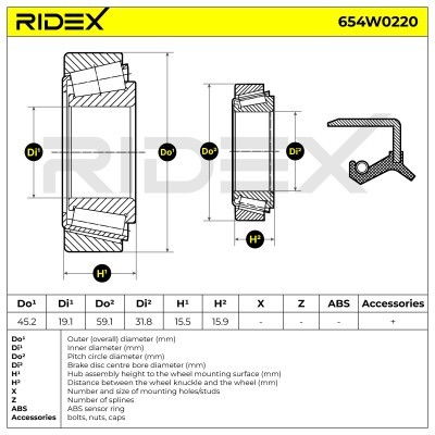 Łożysko Koła RIDEX 654W0220 654W0220 - foto 6
