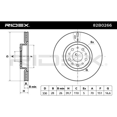 Tarcza hamulcowa RIDEX 82B0266 82B0266 - foto 3