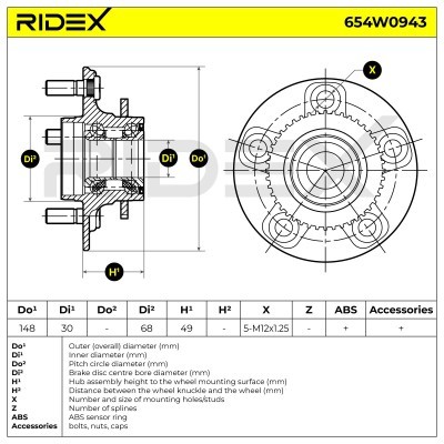 Łożysko Koła RIDEX 654W0943 654W0943 - foto 6