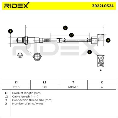 Sonda Lambda RIDEX 3922L0324 3922L0324 - foto 6