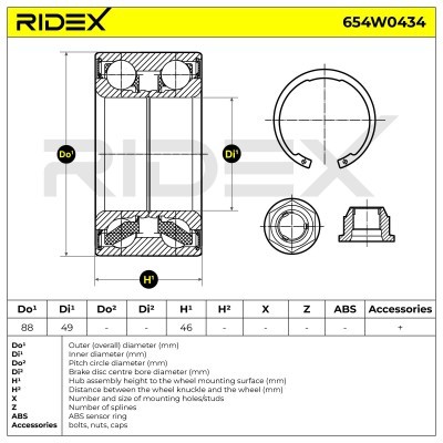 Łożysko Koła RIDEX 654W0434 654W0434 - foto 5