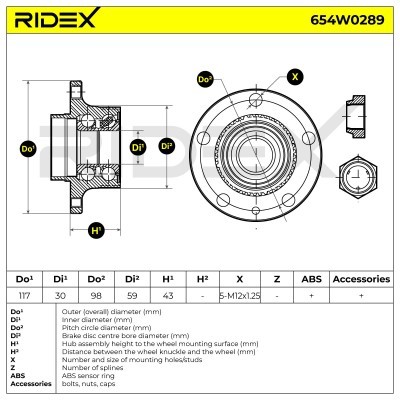 Łożysko Koła RIDEX 654W0289 654W0289 - foto 2