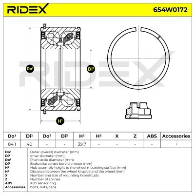 Łożysko Koła RIDEX 654W0172 654W0172 - foto 2