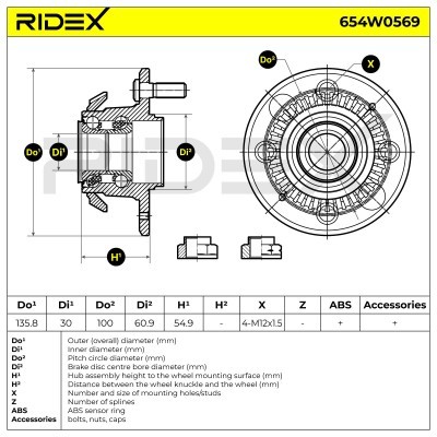 Łożysko Koła RIDEX 654W0569 654W0569 - foto 2
