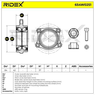 Łożysko Koła RIDEX 654W0251 654W0251 - foto 6