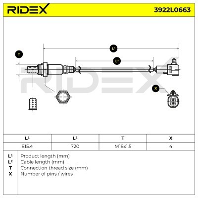 Sonda Lambda RIDEX 3922L0663 3922L0663 - foto 6