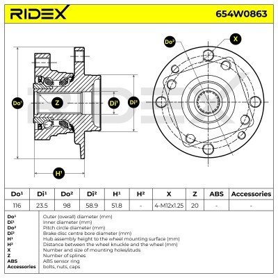 Łożysko Koła RIDEX 654W0863 654W0863 - foto 6