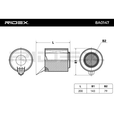 Filtr Powietrza RIDEX 8A0145 8A0145 - foto 3