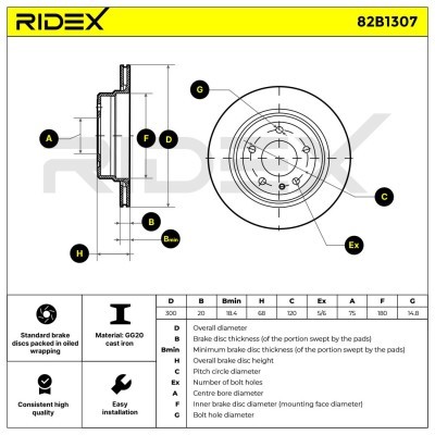 Tarcza hamulcowa RIDEX 82B1307 82B1307 - foto 4
