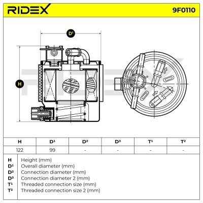 Filtr Paliwa RIDEX 9F0110 9F0110 - foto 5