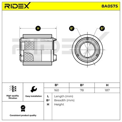 Filtr Powietrza RIDEX 8A0575 8A0575 - foto 7