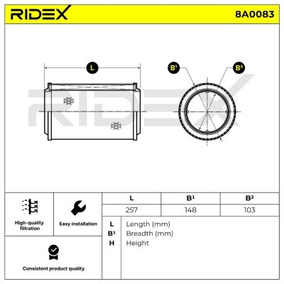 Filtr Powietrza RIDEX 8A0083 8A0083 - foto 6