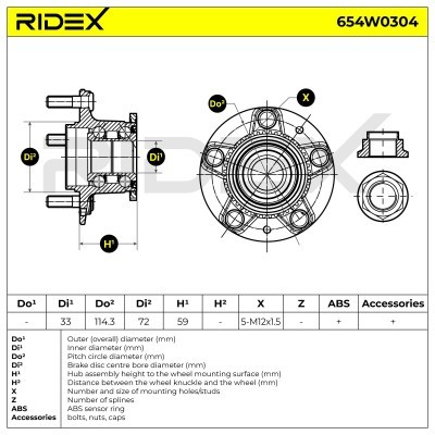 Łożysko Koła RIDEX 654W0304 654W0304 - foto 5