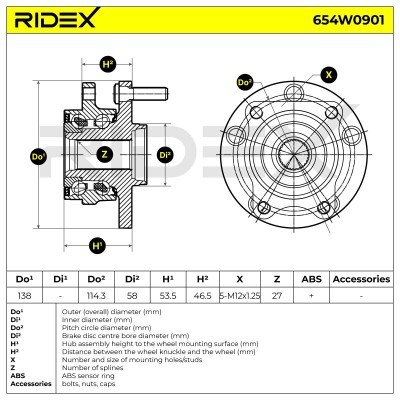 Łożysko Koła RIDEX 654W0901 654W0901 - foto 6