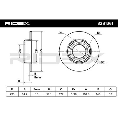 Tarcza hamulcowa RIDEX 82B1361 82B1361 - foto 7